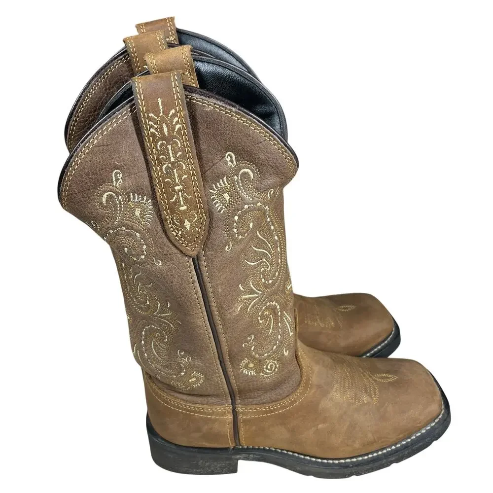 Masterson Boots Womens Sz 7M Brown Leather Style RB4700 Cowgirl Equestrian Rodeo